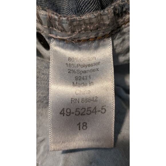 Ellos High Rise Distressed raw Edge Straight Jean Womens Size 18 - Picture 4 of 8